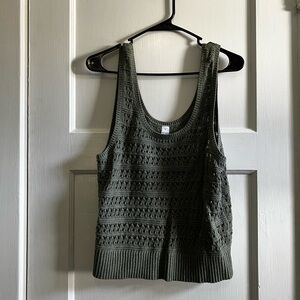 Olive Green Sleeveless Knit Top